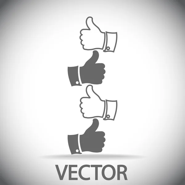 Pulgar hacia arriba icono — Vector de stock