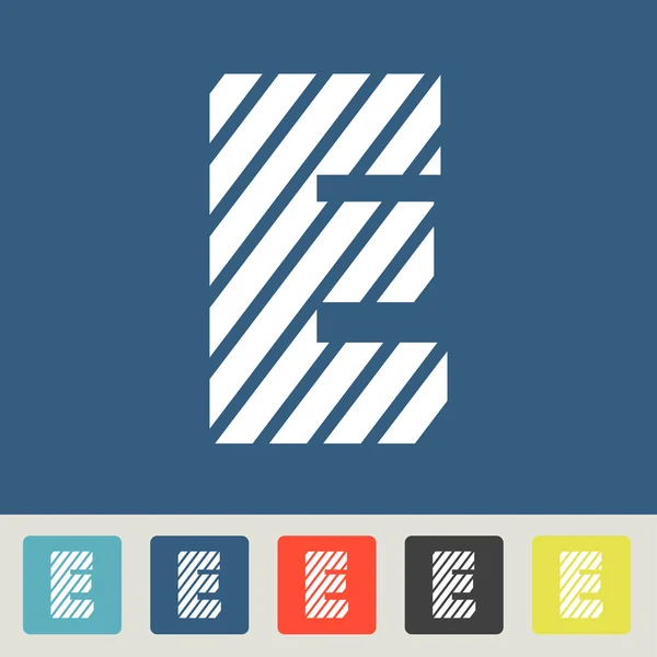 Lettre E en style flat design — Image vectorielle
