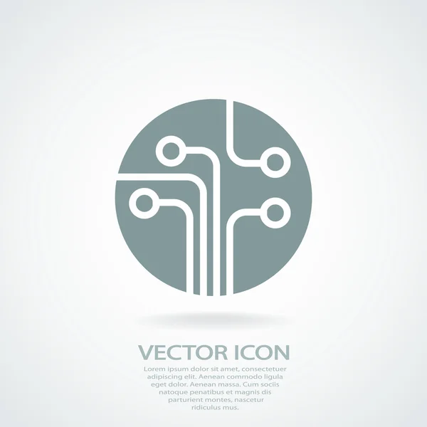 Placa de circuito, icono de la tecnología — Vector de stock