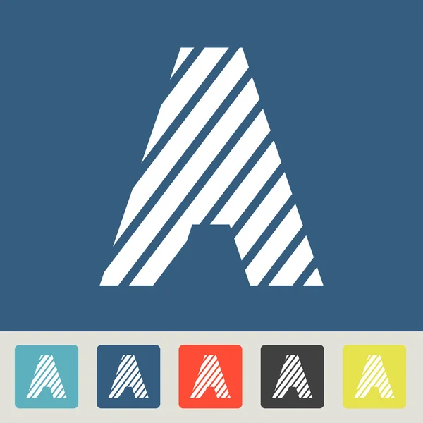 Letter A in vlakke stijl — Stockvector