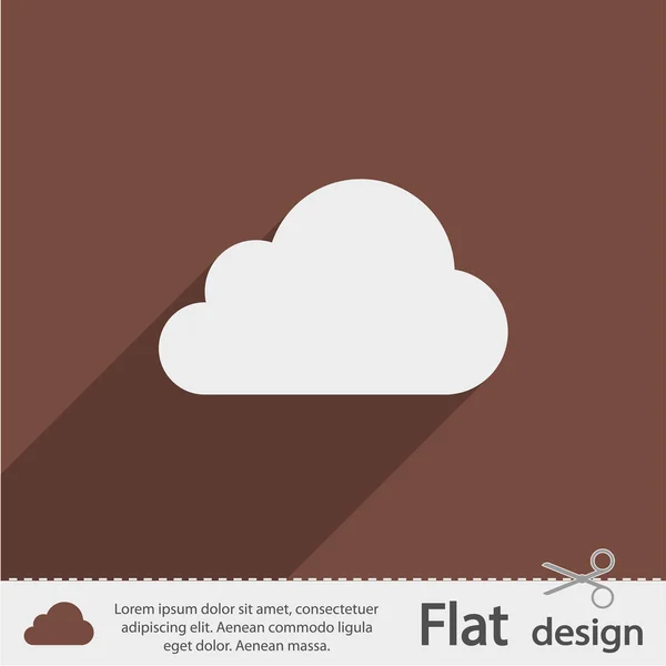 Cloud ikonen platt designerstil — Stock vektor