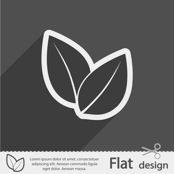 Leaf flat icon — Stock Vector
