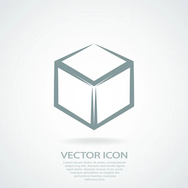 3d cube logo design icon — Stock Vector