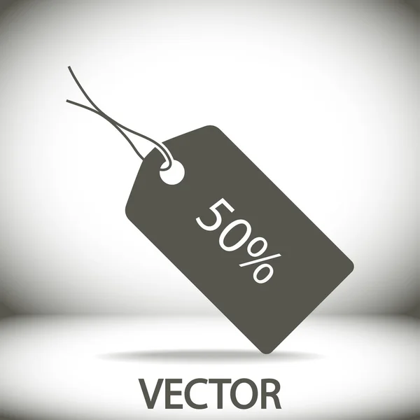 50 procent korting labelpictogram — Stockvector