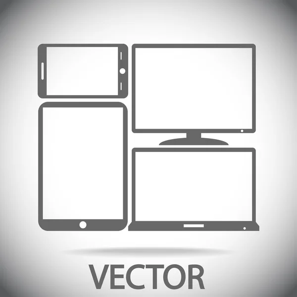 Conjunto de iconos de dispositivos electrónicos — Archivo Imágenes Vectoriales