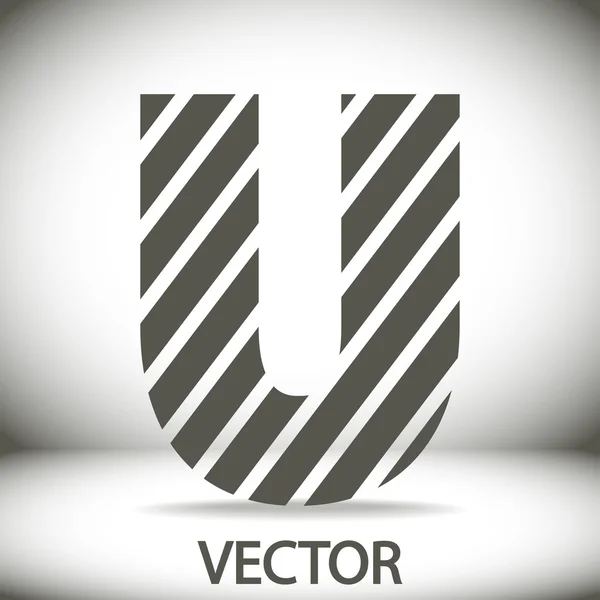 Zebra alfabet letter U — Stockvector