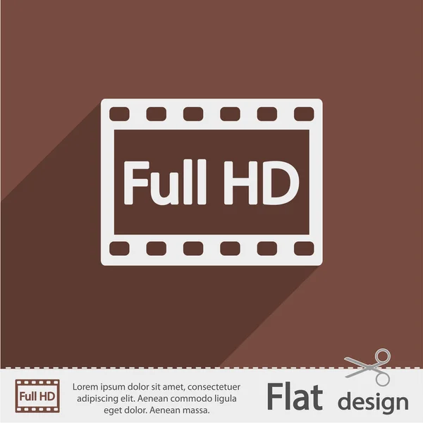 Icona video Full HD — Vettoriale Stock