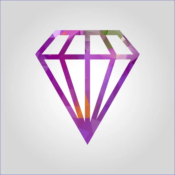 Icono plano de diamante — Archivo Imágenes Vectoriales