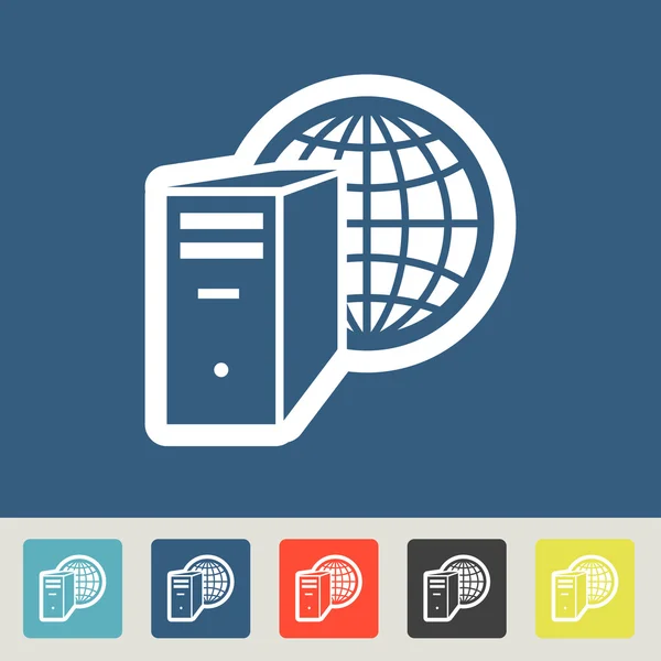 Computer server iconen set. — Stockvector