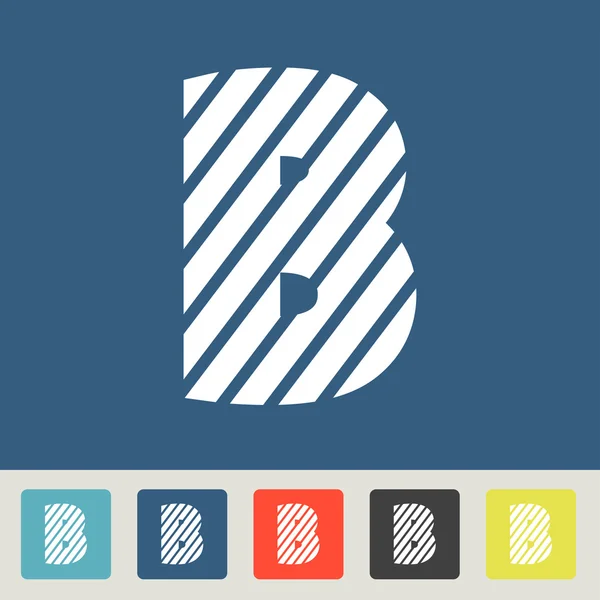 Carta B em estilo de design plano — Vetor de Stock