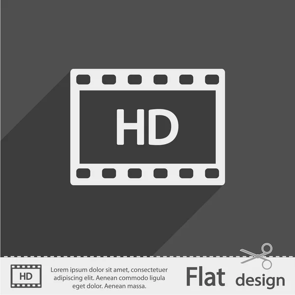 Icône de la vidéo HD — Image vectorielle