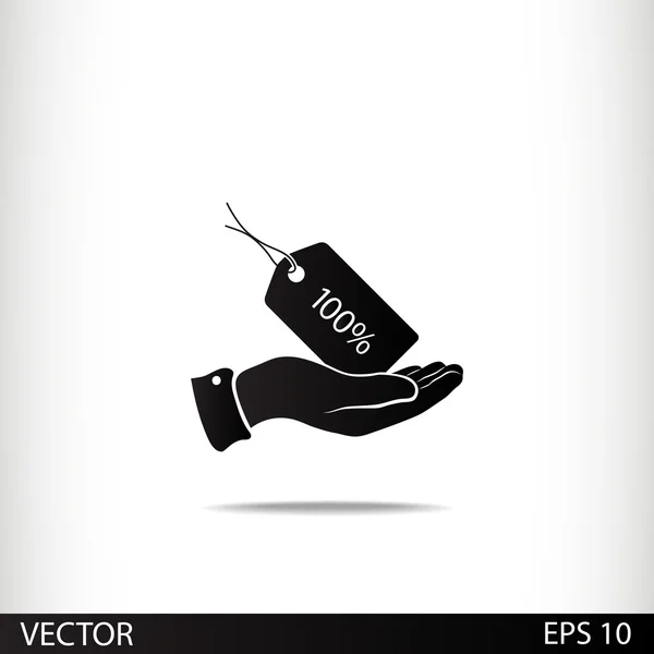 100 por ciento icono de etiqueta — Vector de stock
