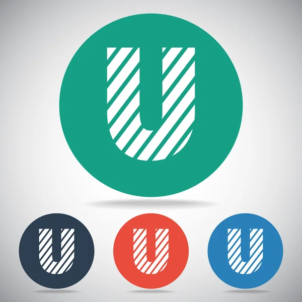 Zebra alfabet letter U — Stockvector