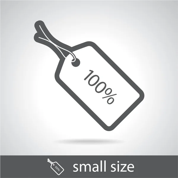 100% tag icon — стоковый вектор