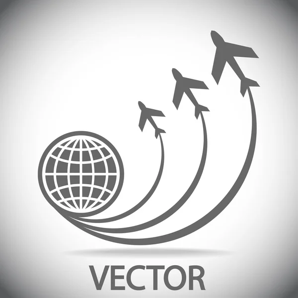Globo con icono de avión — Vector de stock