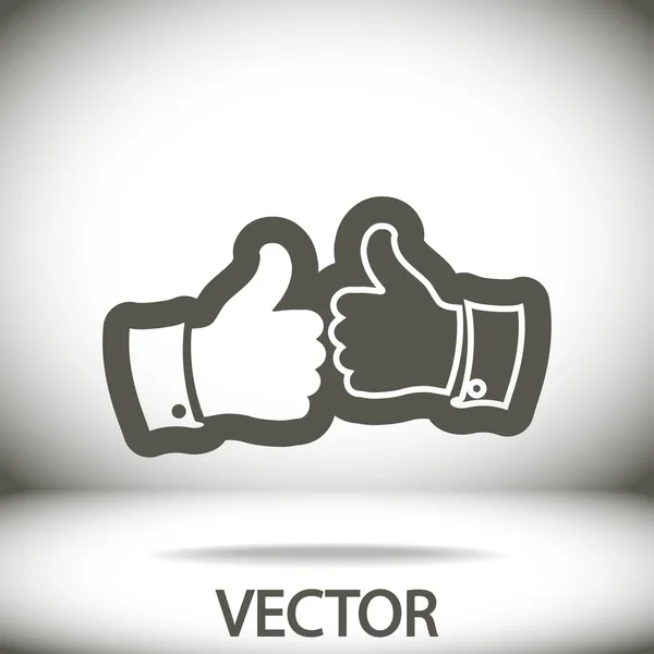 Pulgar hacia arriba iconos — Vector de stock