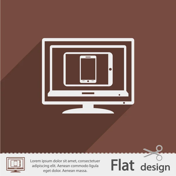 Aantal elektronische apparaten pictogram — Stockvector