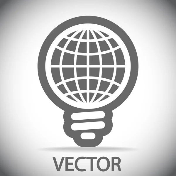 Значок глобальной лампочки — стоковый вектор