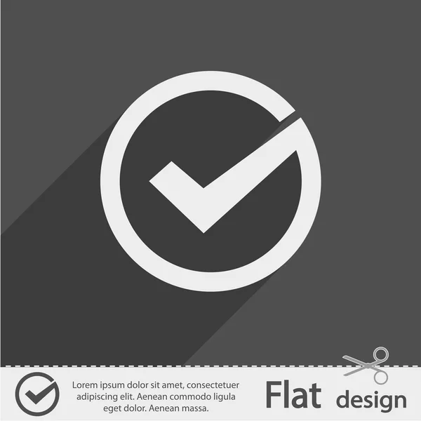Confirmez l'icône. Style design plat — Image vectorielle