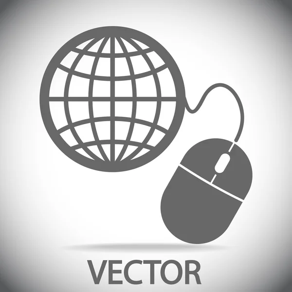 Gerenciamento global, ícone do mouse de computador — Vetor de Stock