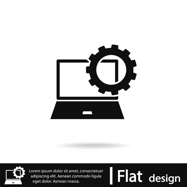 Configuración de parámetros, icono del ordenador portátil — Archivo Imágenes Vectoriales