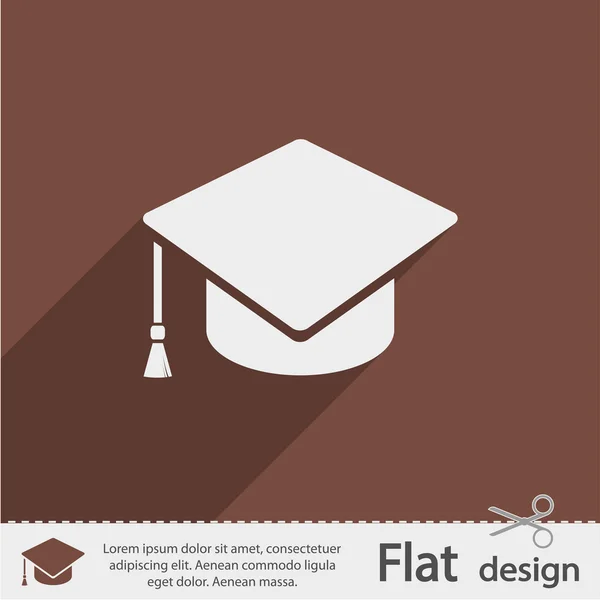 Graduatie cap pictogram — Stockvector