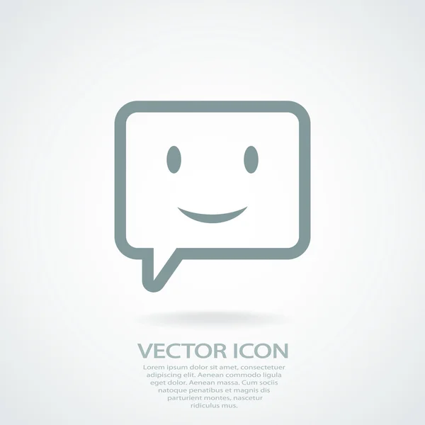 Sonrisa hablando icono de la burbuja — Vector de stock