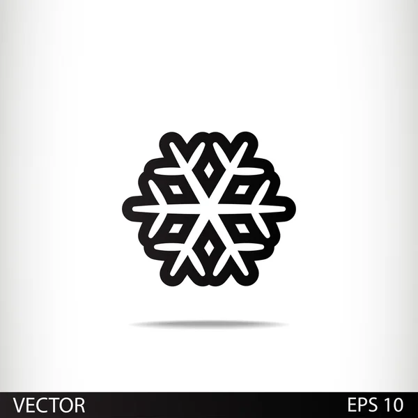 Sneeuwvlok platte pictogram — Stockvector