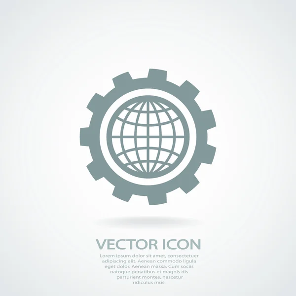 Parameters instellen, wereldbol icoon — Stockvector