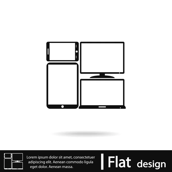 Conjunto de dispositivos eletrônicos ícone — Vetor de Stock