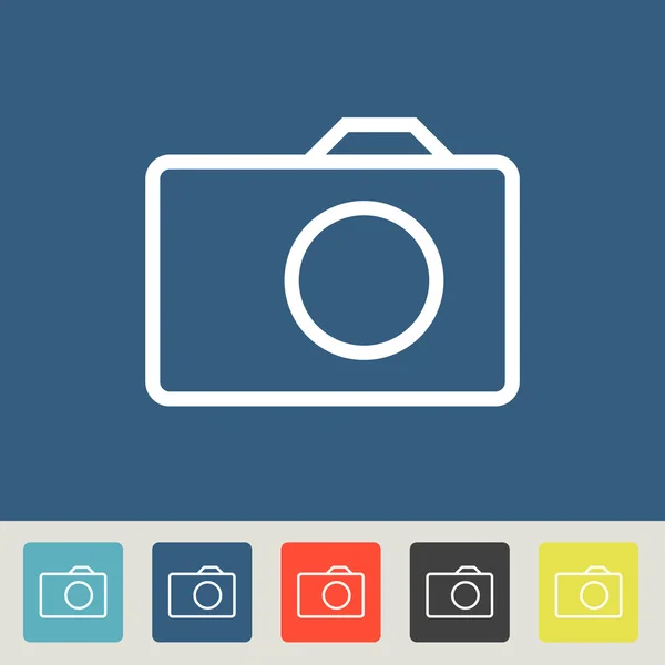 Platte pictogram van de camera — Stockvector