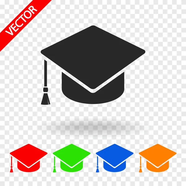 Graduatie cap pictogram — Stockvector