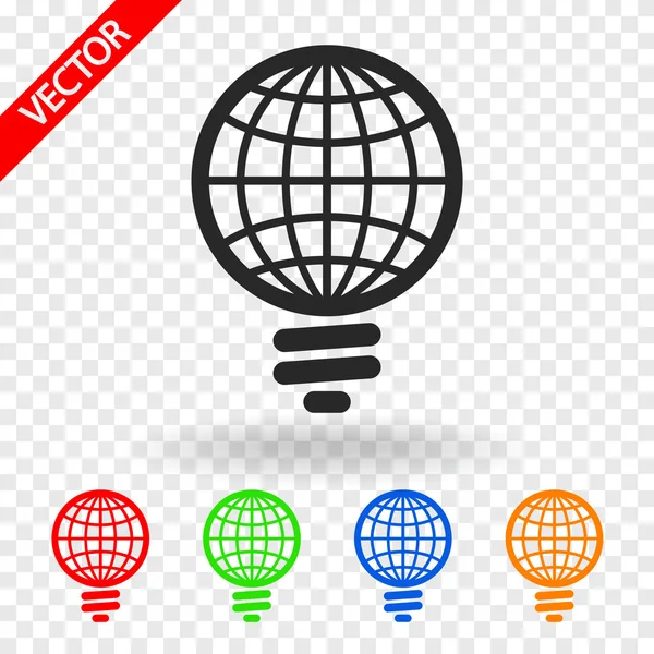 Global light bulb icon — Stock Vector