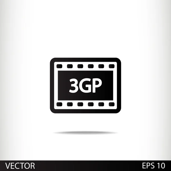 3GP Design de ícone de vídeo — Vetor de Stock