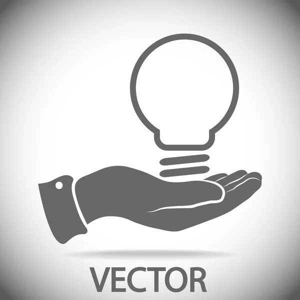 Bulb idea with human hand — Stock Vector