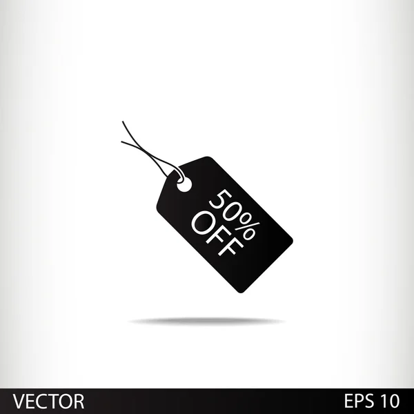 50% tag icon — Vector de stoc