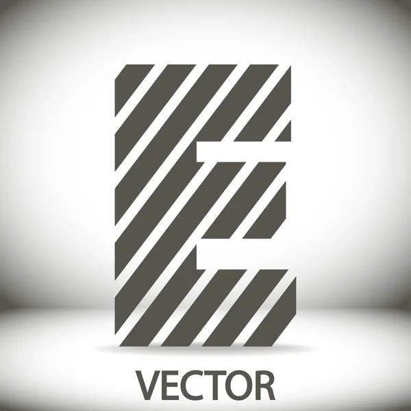 Zebra alphabet letter E — Stock Vector