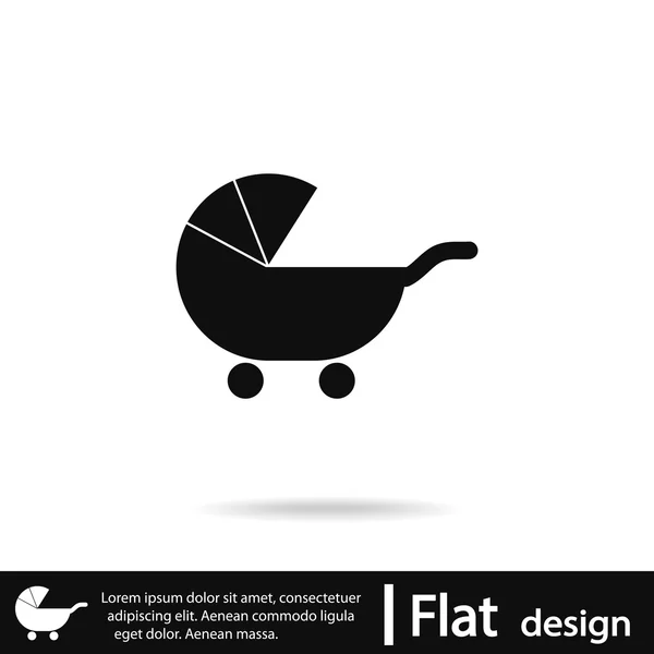 Icona Baby Carriage Silhouette — Vettoriale Stock