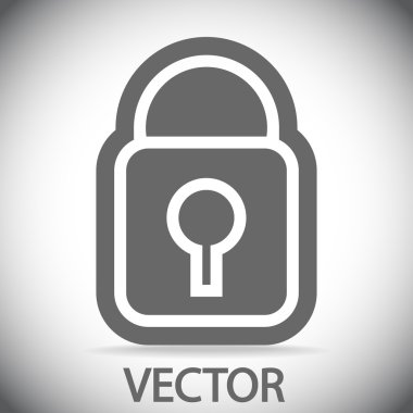 Kilit simgesi. Düz tasarım stili