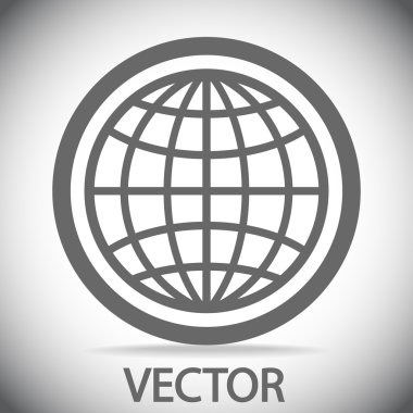 Küre simgesi. Düz tasarım stili