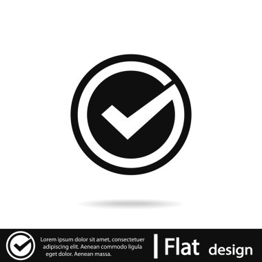 simge onaylayın. düz tasarım stil