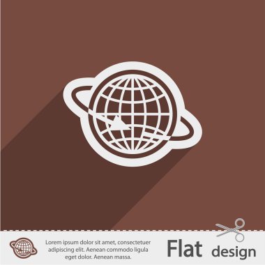 Küre simgesi düz tasarım