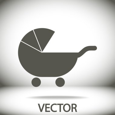 bebek arabası siluet simge