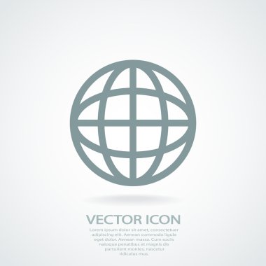Küre simgesi. Düz tasarım stili