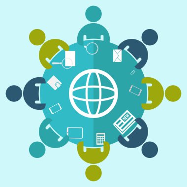 Küre simgesi düz tasarım