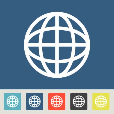 Küre simgesi. Düz tasarım stili