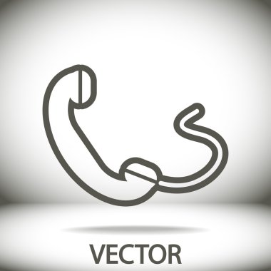 telefon, düz simgesi