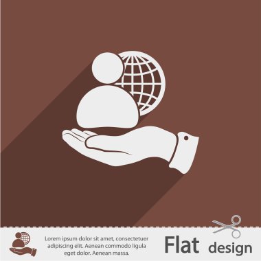 küresel iş, iş adamı simgesi