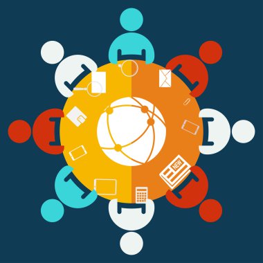 Küresel teknoloji ya da sosyal ağ simgesini