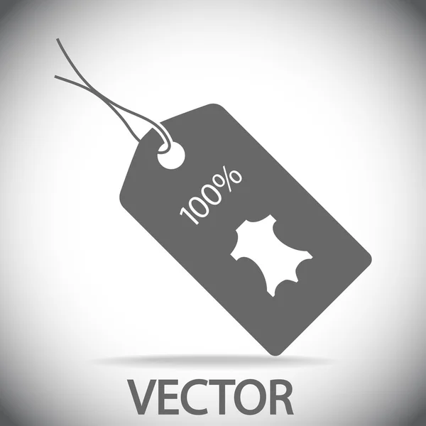 100 procent lederen labelpictogram — Stockvector